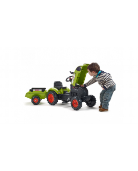 Tracteur-à-pédales-Claas-Arion-410-avec-reboque-2041C-Falk-Agridiver-VERT
