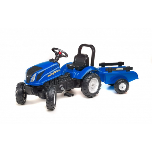 tracteur-pédales-New-Holland-T6-remorque-3080AB-Falk-agridiver-bleu