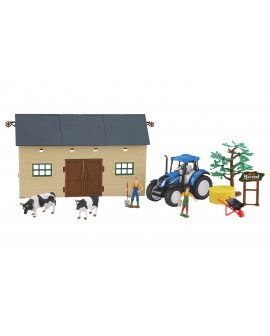 Ensemble agricole 2 avec tracteur New Holland T5.120 et vaches
