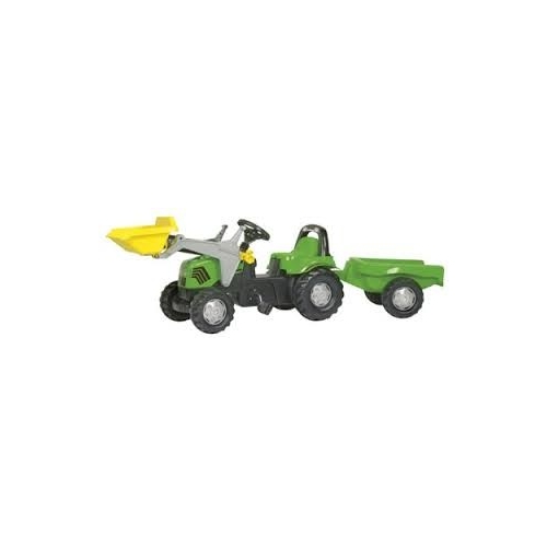 Tractopelle à pédales Deutz-Fahr Agroplus 420 avec remorque Rollykid Agridiver