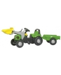 Tractopelle Deutz-Fahr Agroplus 5115 G TB avec remorque Rollykid.